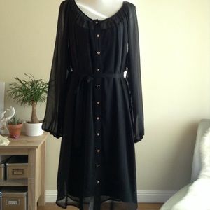 Plus size Black Chiffon Dress
